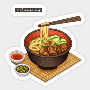 Taiwanese Beef Noodle Soup - Food Illustration Sticker ( 台灣牛肉麵 - 美食插畫貼紙 ) Sticker